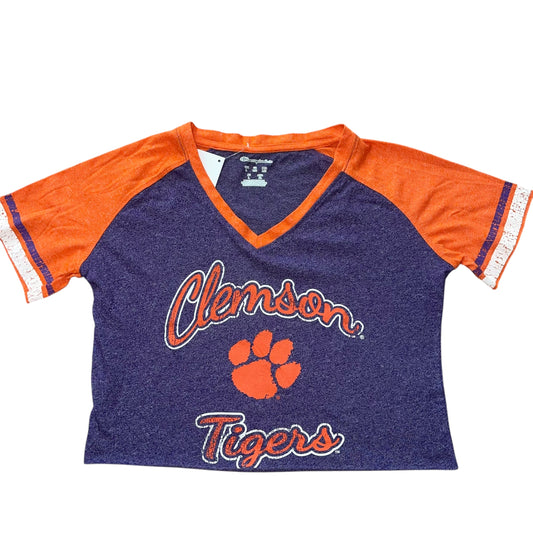 Clemson Reworked Color Block V-Neck (L)