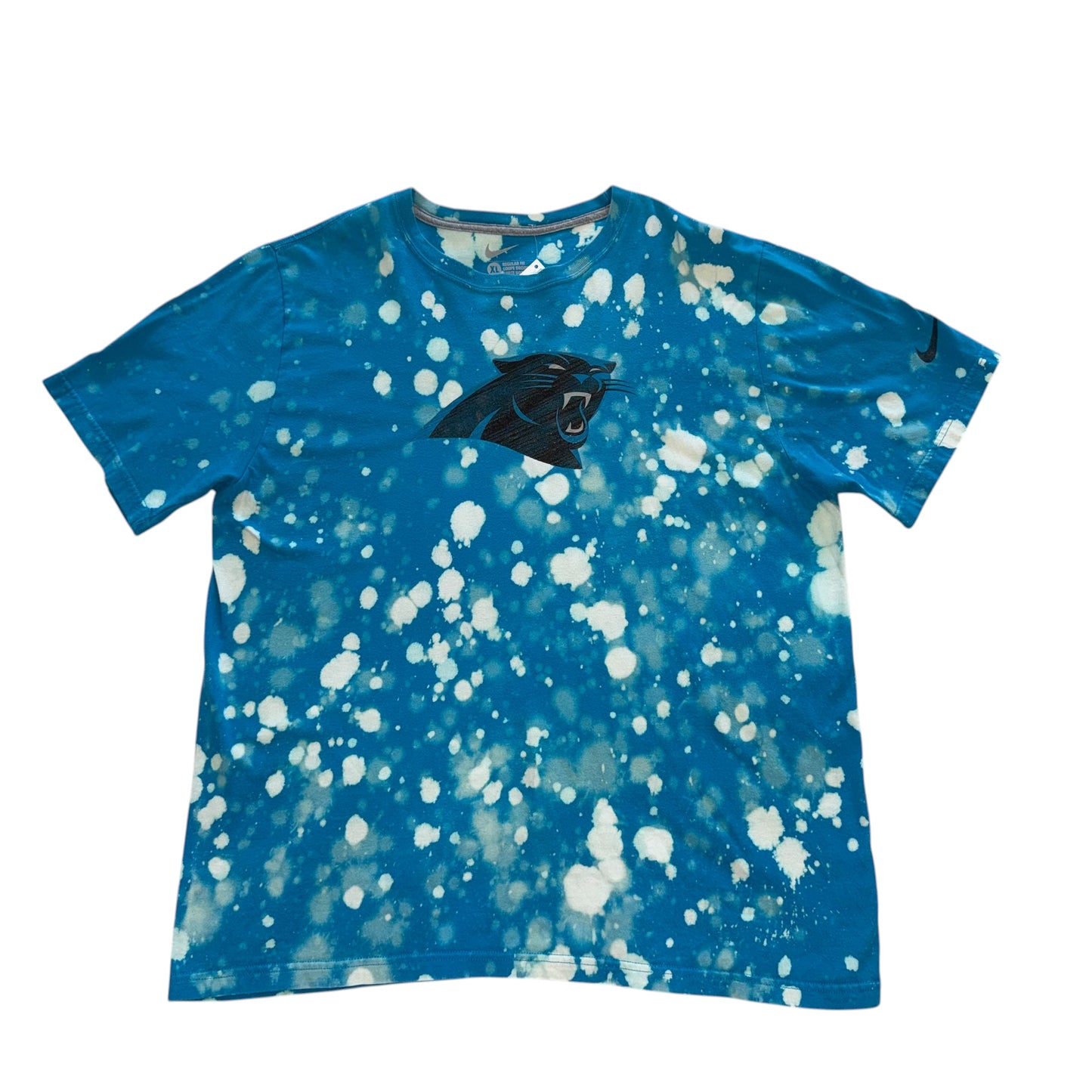 CLT - Panthers Splatter Bleach Custom Tee (XL)