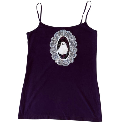 Spooky - Lace Ghost Purple Tank (S)