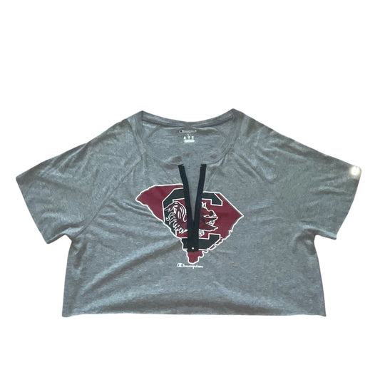 USC South Carolina Reworked Exposed Zipper Crop (L)