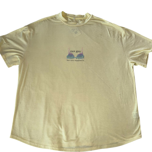 PRIDE - Not Gay But Supportive Yellow Tee (3XL)