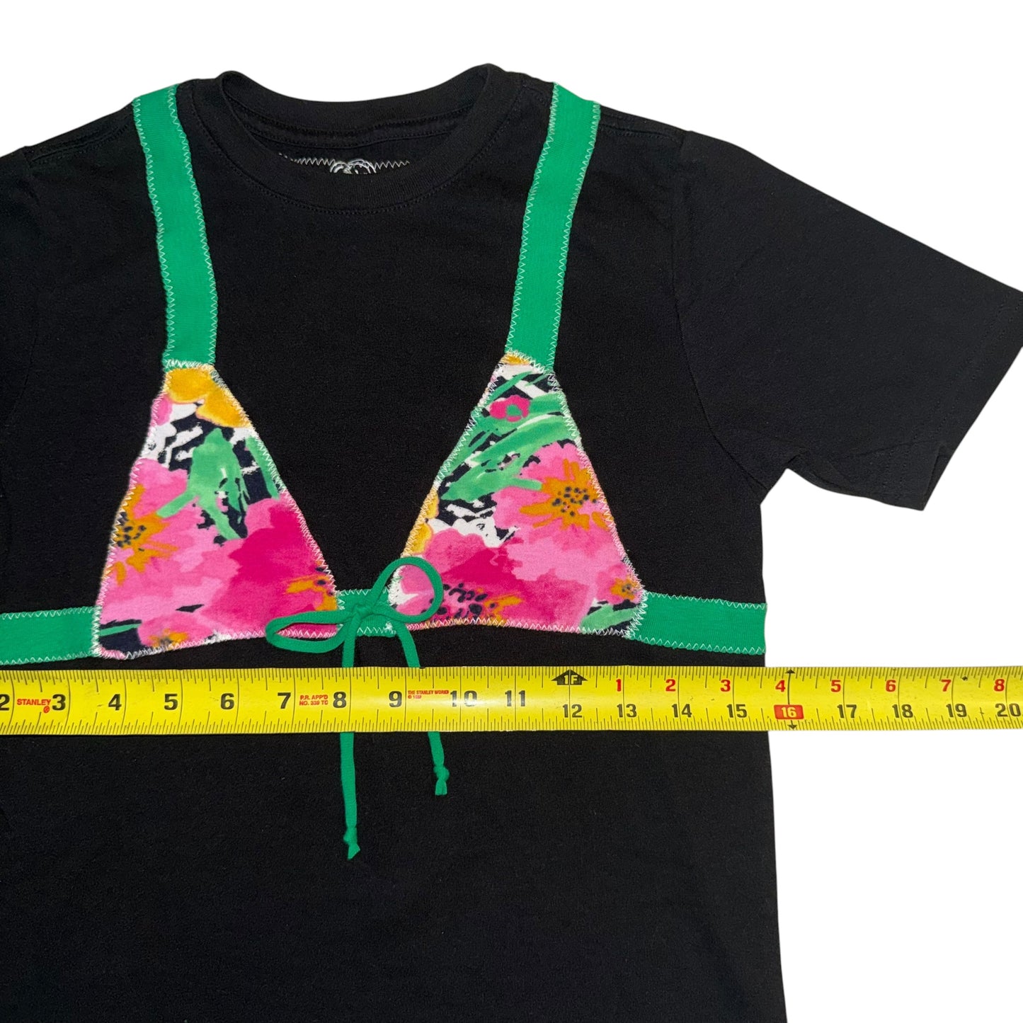 Earthbound - Funky Print Black Bikini Tee (YL/AXS)