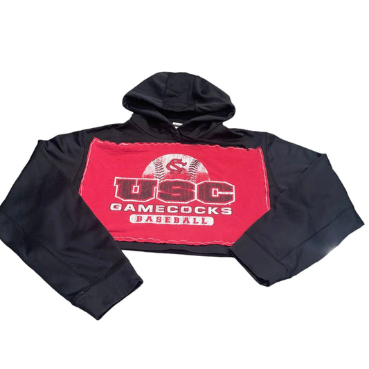 USC South Carolina Patchwork Cropped Hoodie (L)