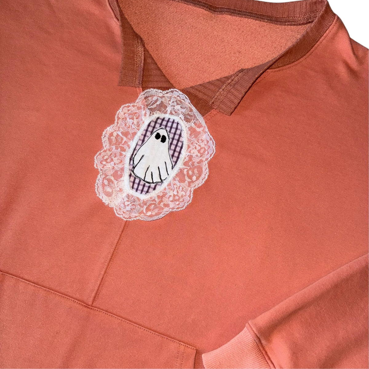 Spooky - Lace Ghost Orange Sweatshirt (L/XL)