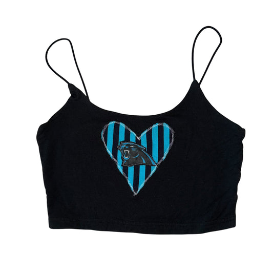 CLT - Panthers Reworked Stripe Heart Tank (S)