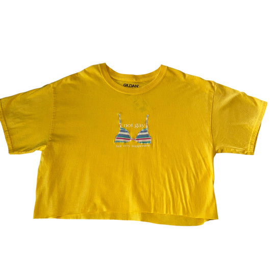 PRIDE - Not Gay But Supportive Yellow Crop (L)
