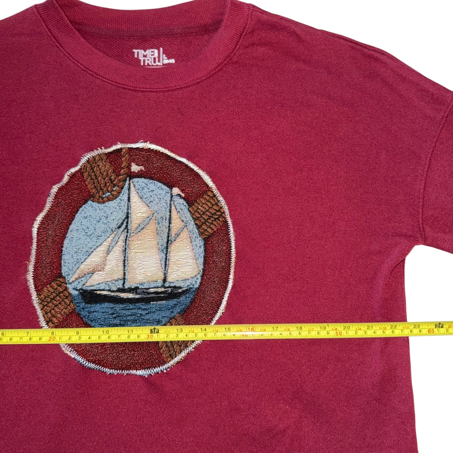 Earthbound - Burgundy Sailboat Pullover (L)