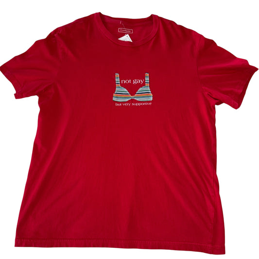 PRIDE - Not Gay But Supportive Red Tee (M)