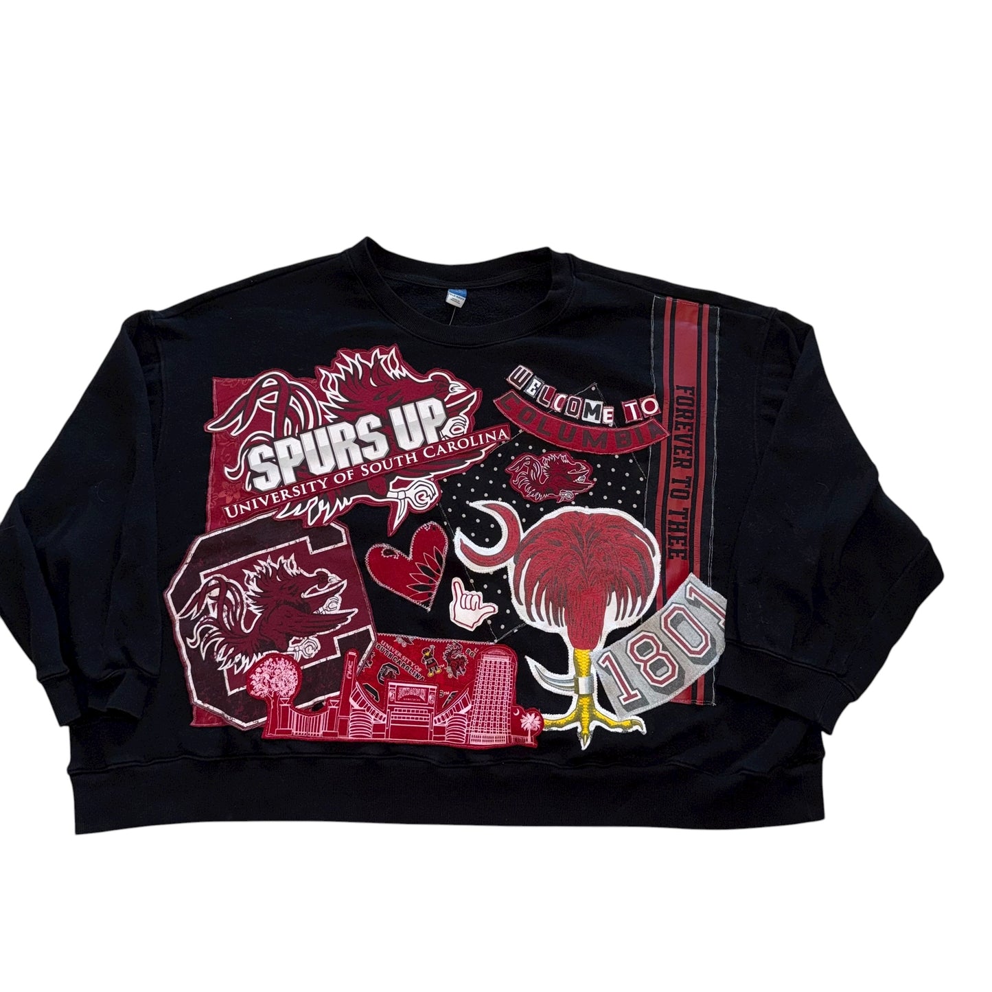 USC South Caroline Upcycled Post Card Sweatshirt (2XL/3XL)