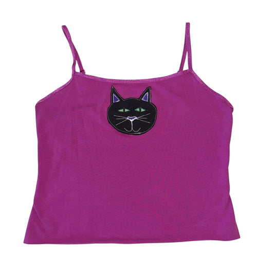 Spooky - Black Cat Purple Tank (M)
