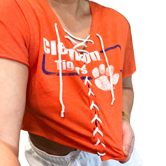 Clemson Lace up Crop (M)