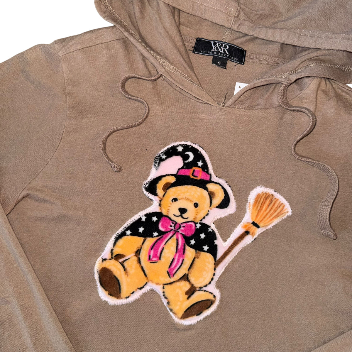 Spooky - Witchy Bear Tan Hoodie (S)