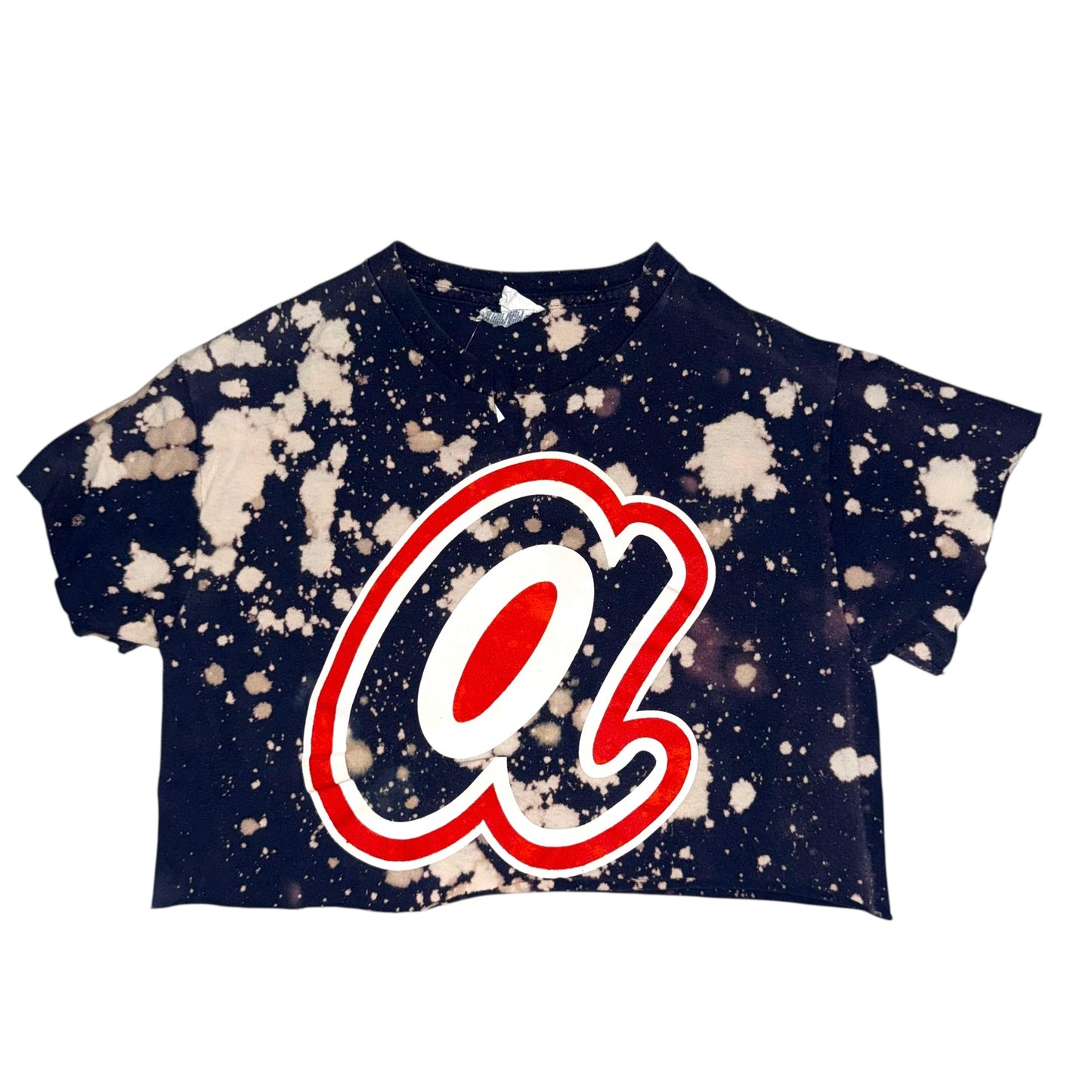 Atlanta Braves Upcycled Bleach Crop (S)