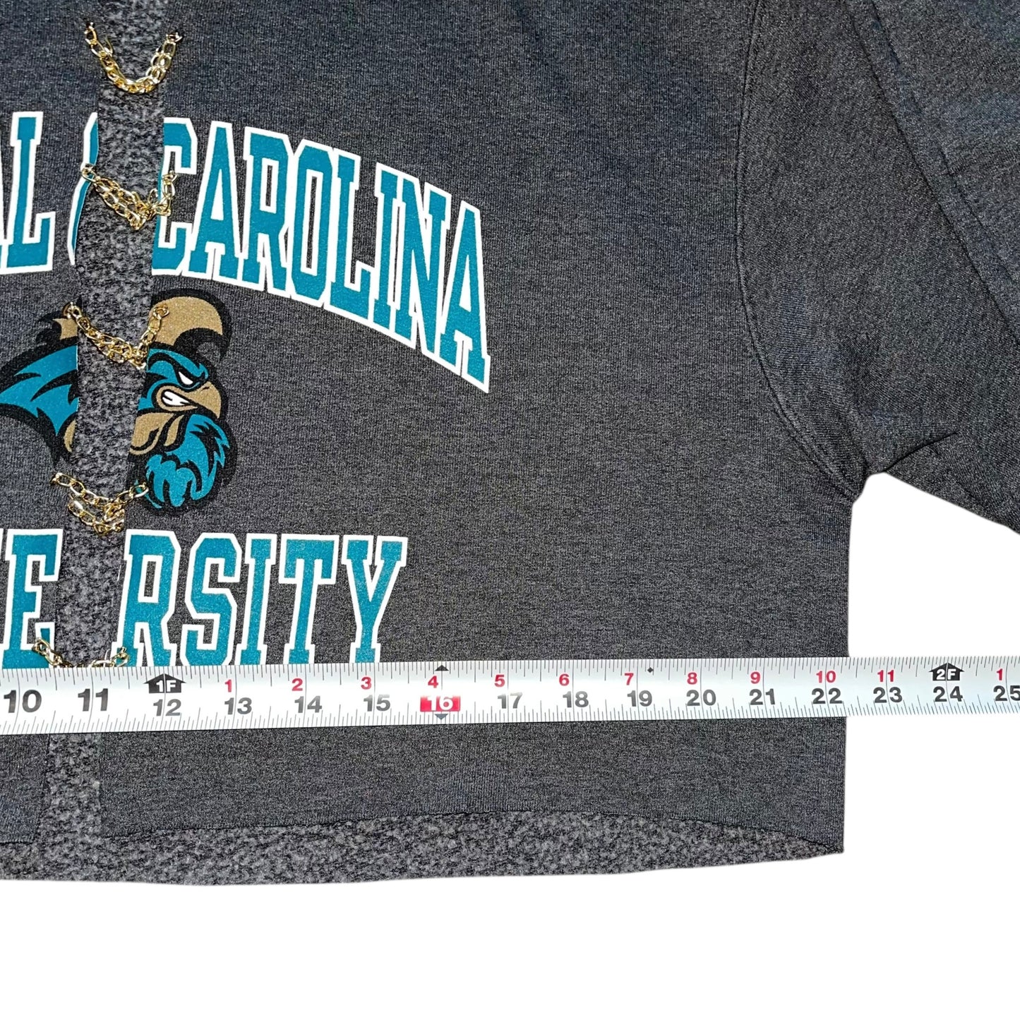 Coastal Carolina Reworked Chain Cropped Crew (M)