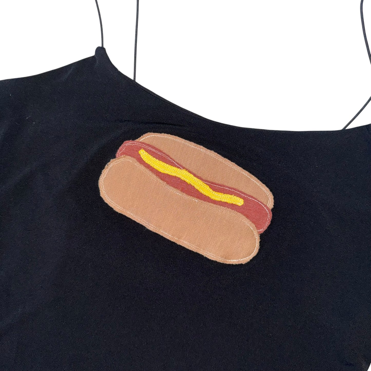 For The Girls, USA - Hot Dog Skinny Strap Black Tank (L)