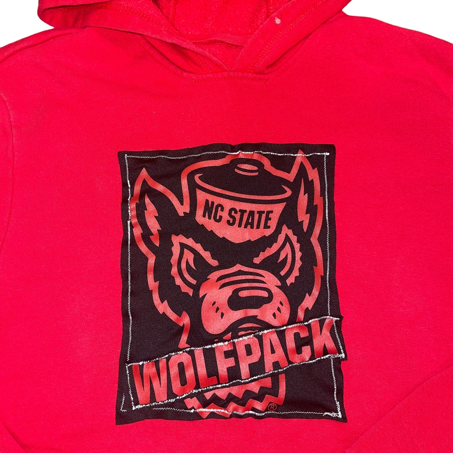 NC State Patchwork Cropped Hoodie (S/M)