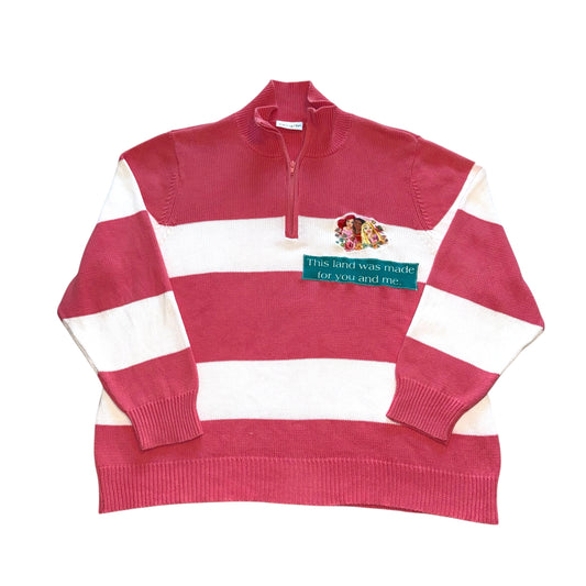 Just a Girl - This Land Striped Quarter Zip (2XL)