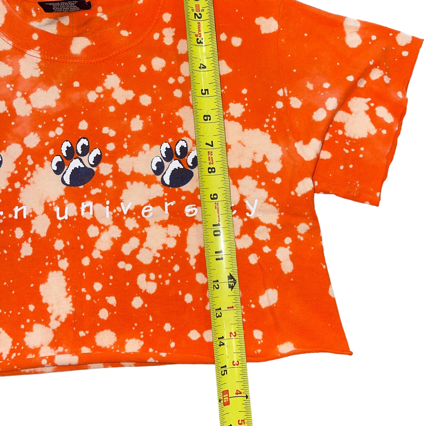 Auburn Bleach Splatter Crop (S)