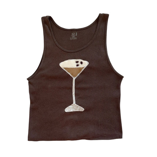 Just a Girl - Espresso Martini Ribbed Tank (L/XL)