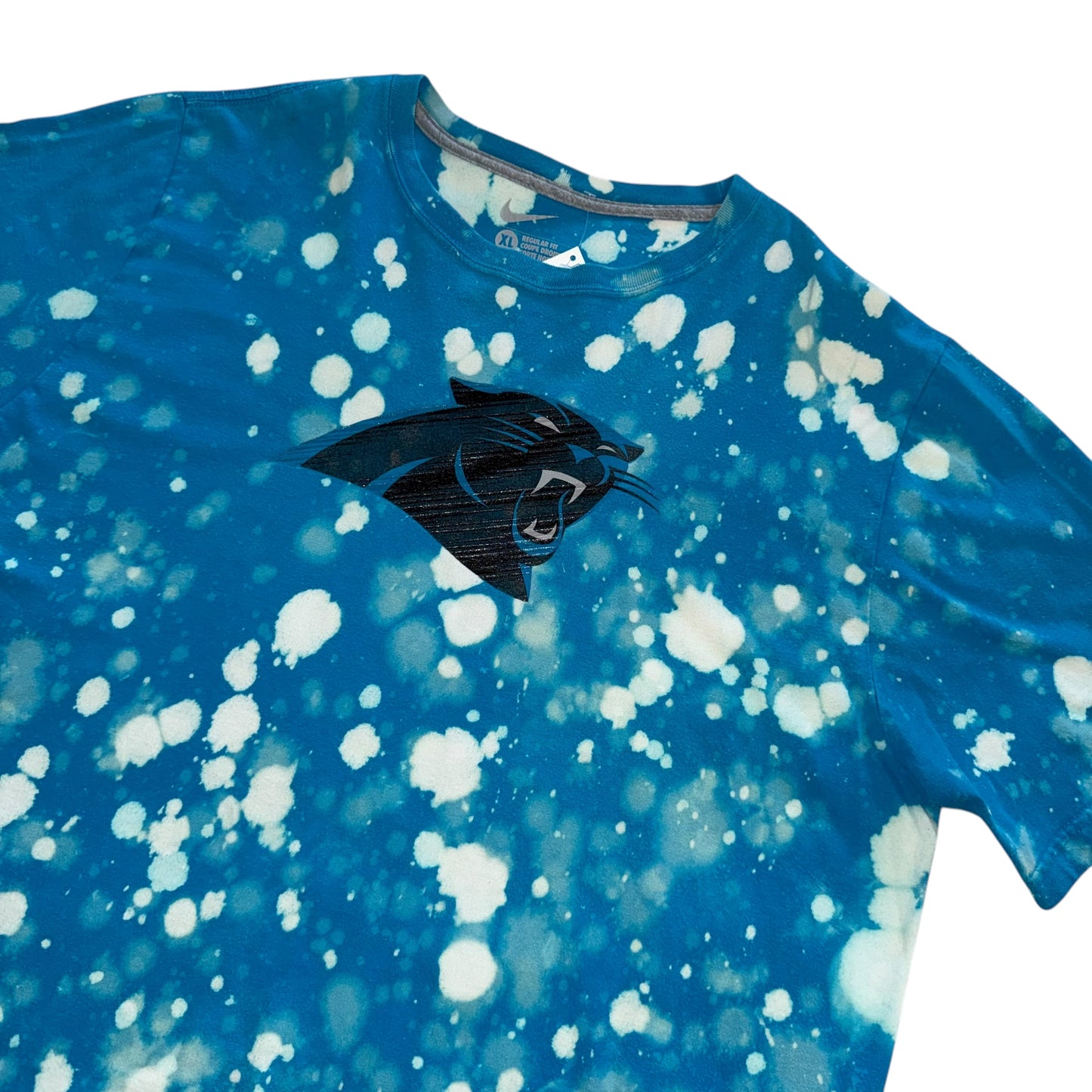 CLT - Panthers Splatter Bleach Custom Tee (XL)