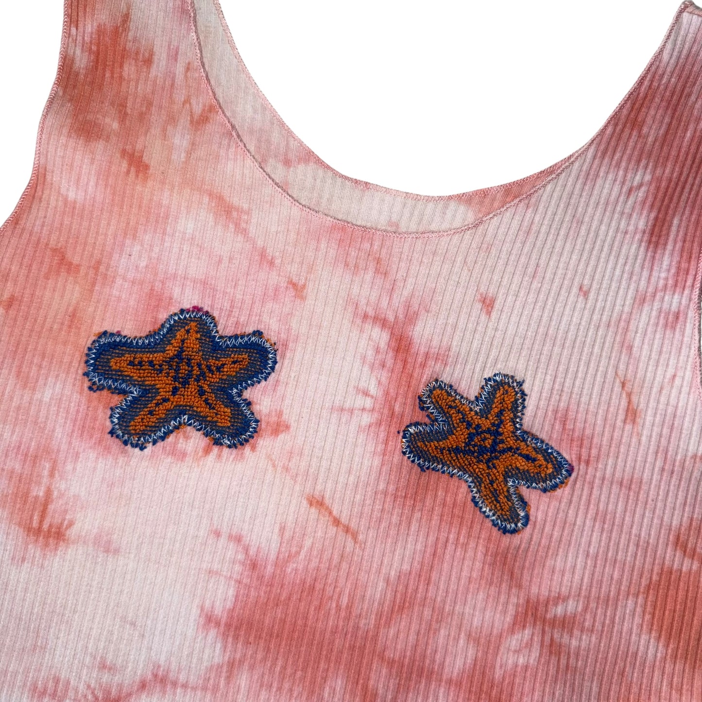 Earthbound - Double Star Fish Orange Tie Dye Tank (L)
