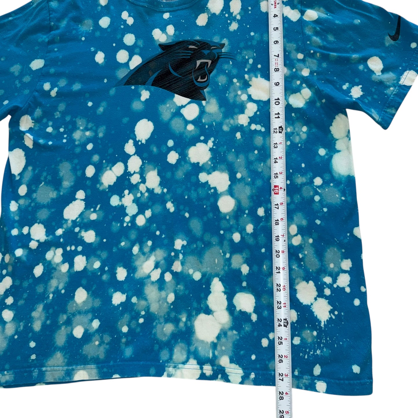 CLT - Panthers Splatter Bleach Custom Tee (XL)