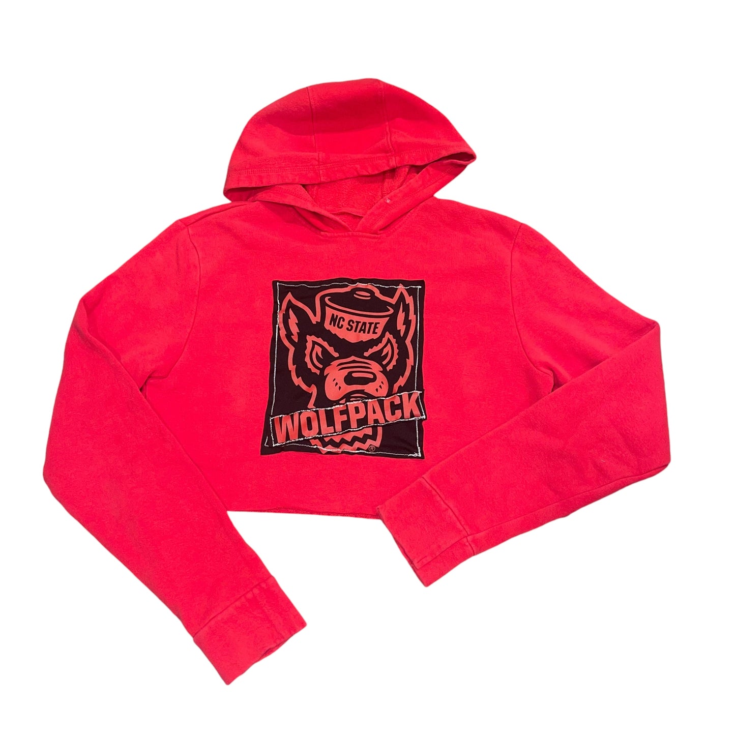 NC State Patchwork Cropped Hoodie (S/M)