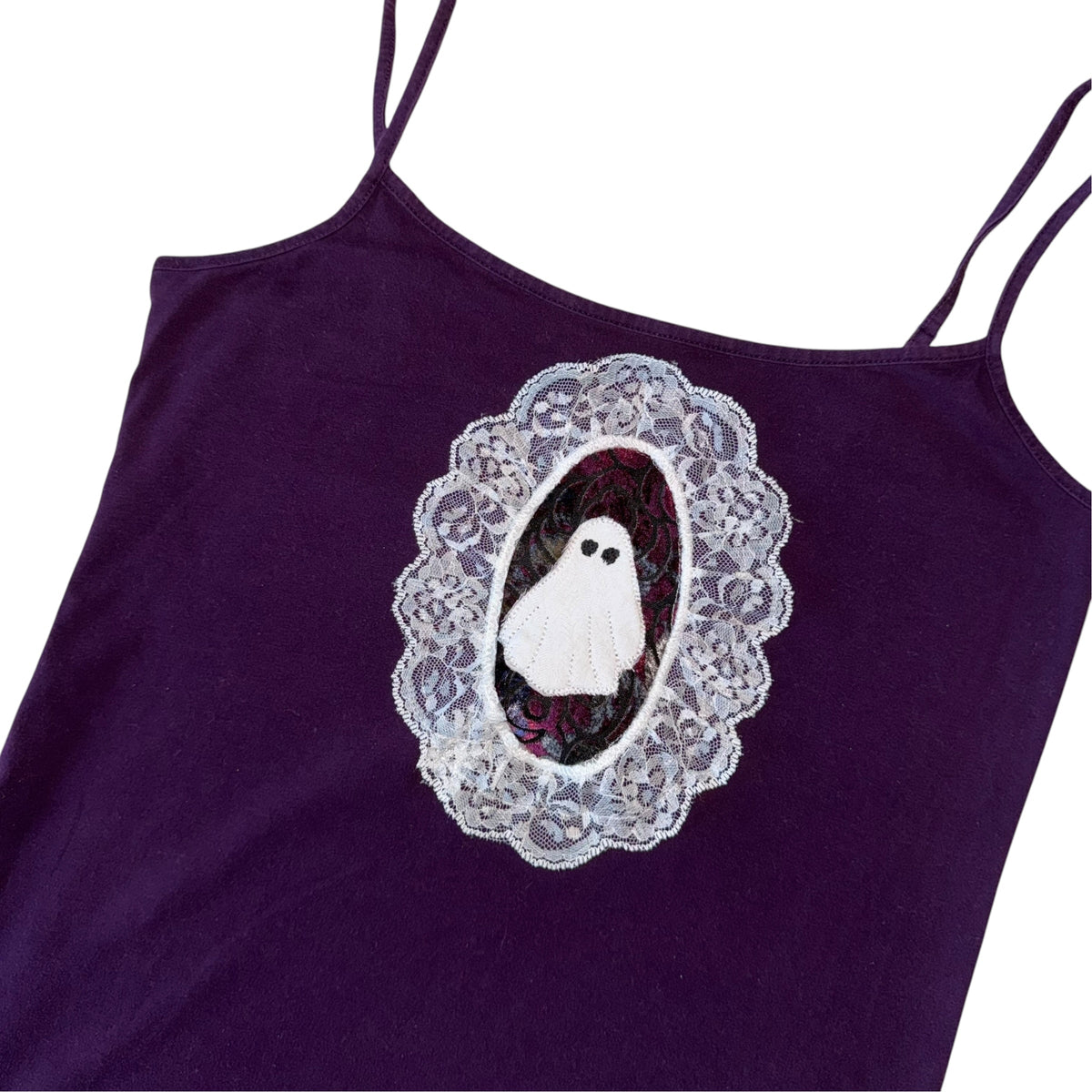 Spooky - Lace Ghost Purple Tank (S)