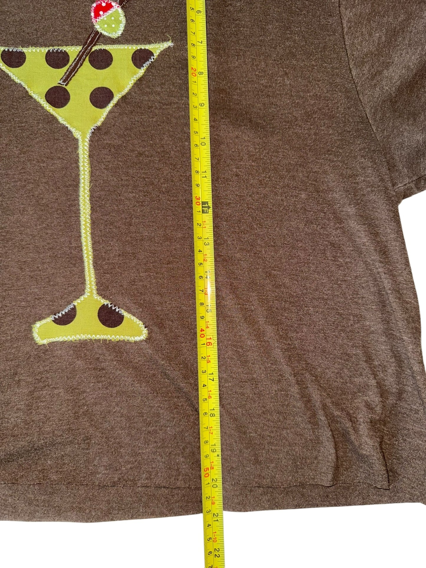 Just a Girl-Y2K Martini Brown Shirt (M/L)