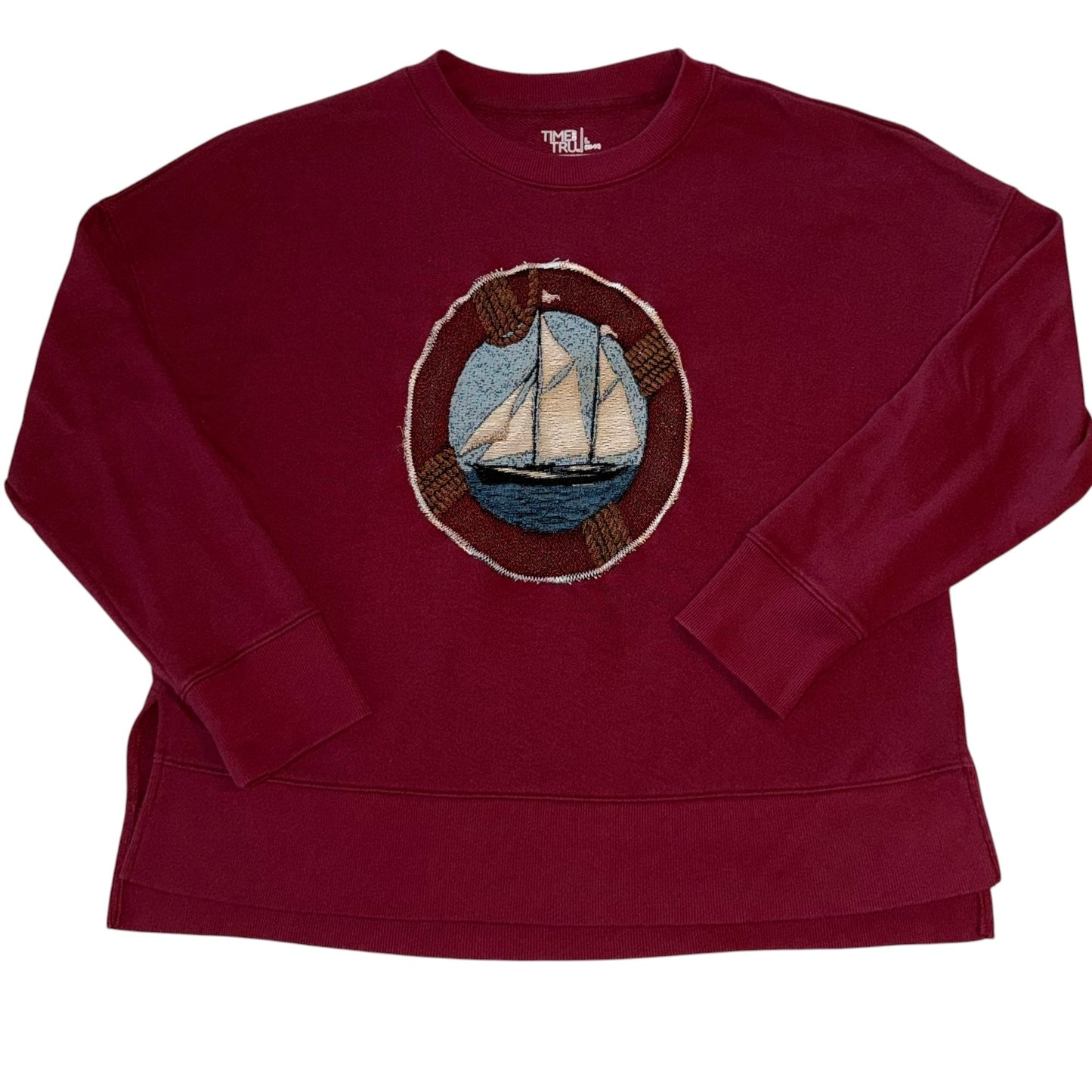 Earthbound - Burgundy Sailboat Pullover (L)