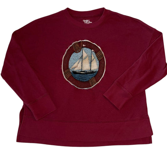 Earthbound - Burgundy Sailboat Pullover (L)