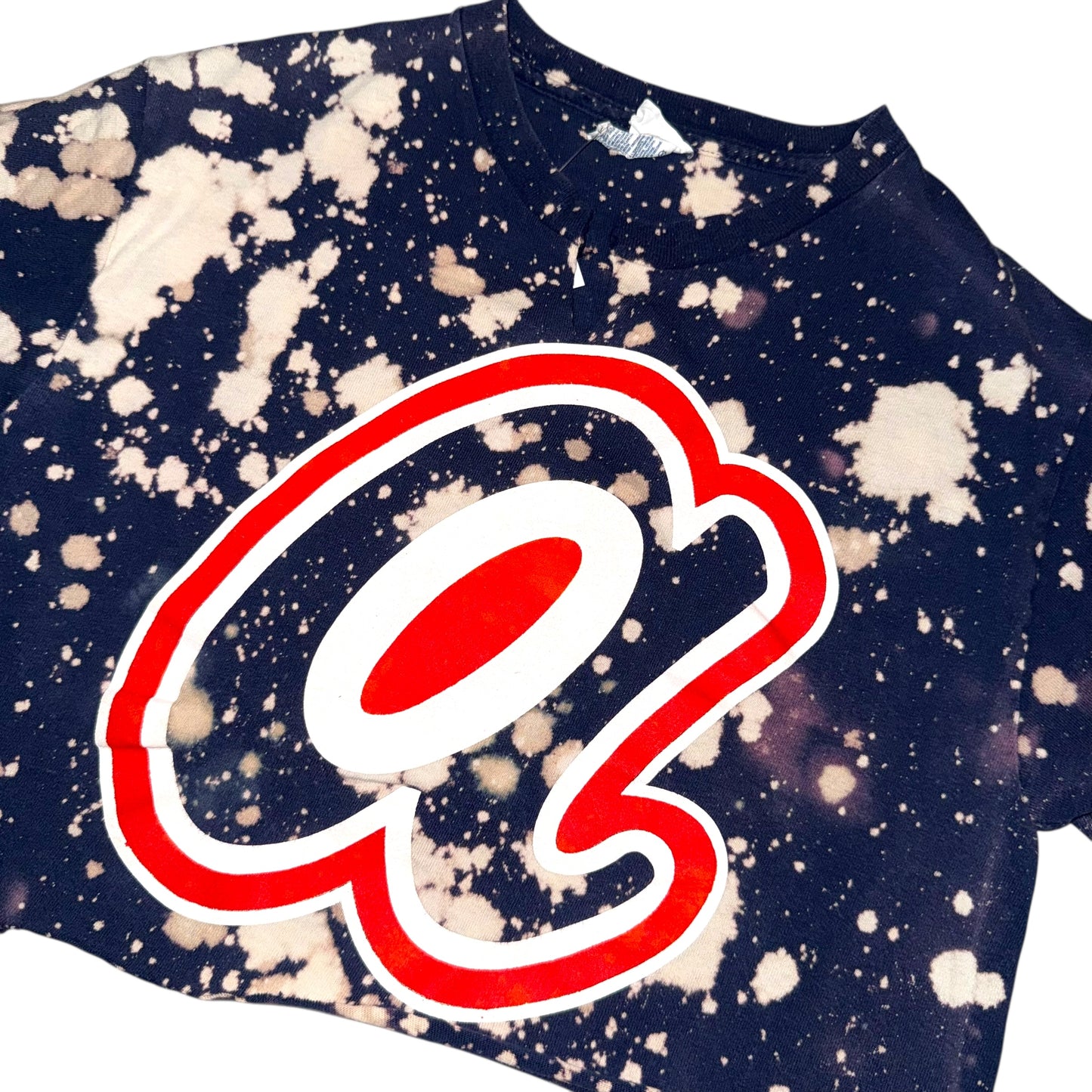 Atlanta Braves Upcycled Bleach Crop (S)