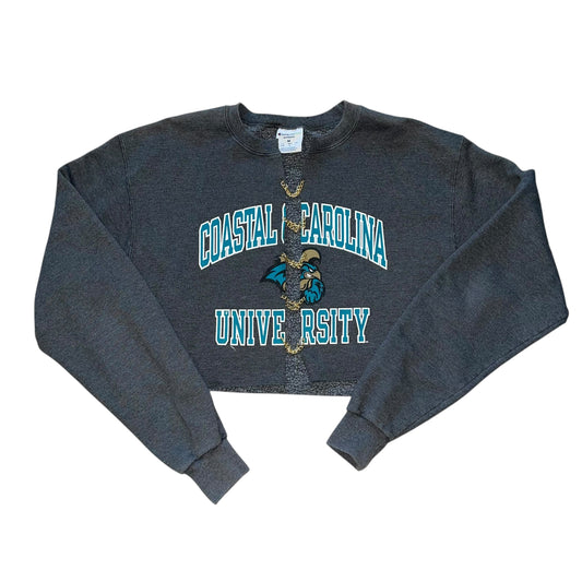 Coastal Carolina Reworked Chain Cropped Crew (M)