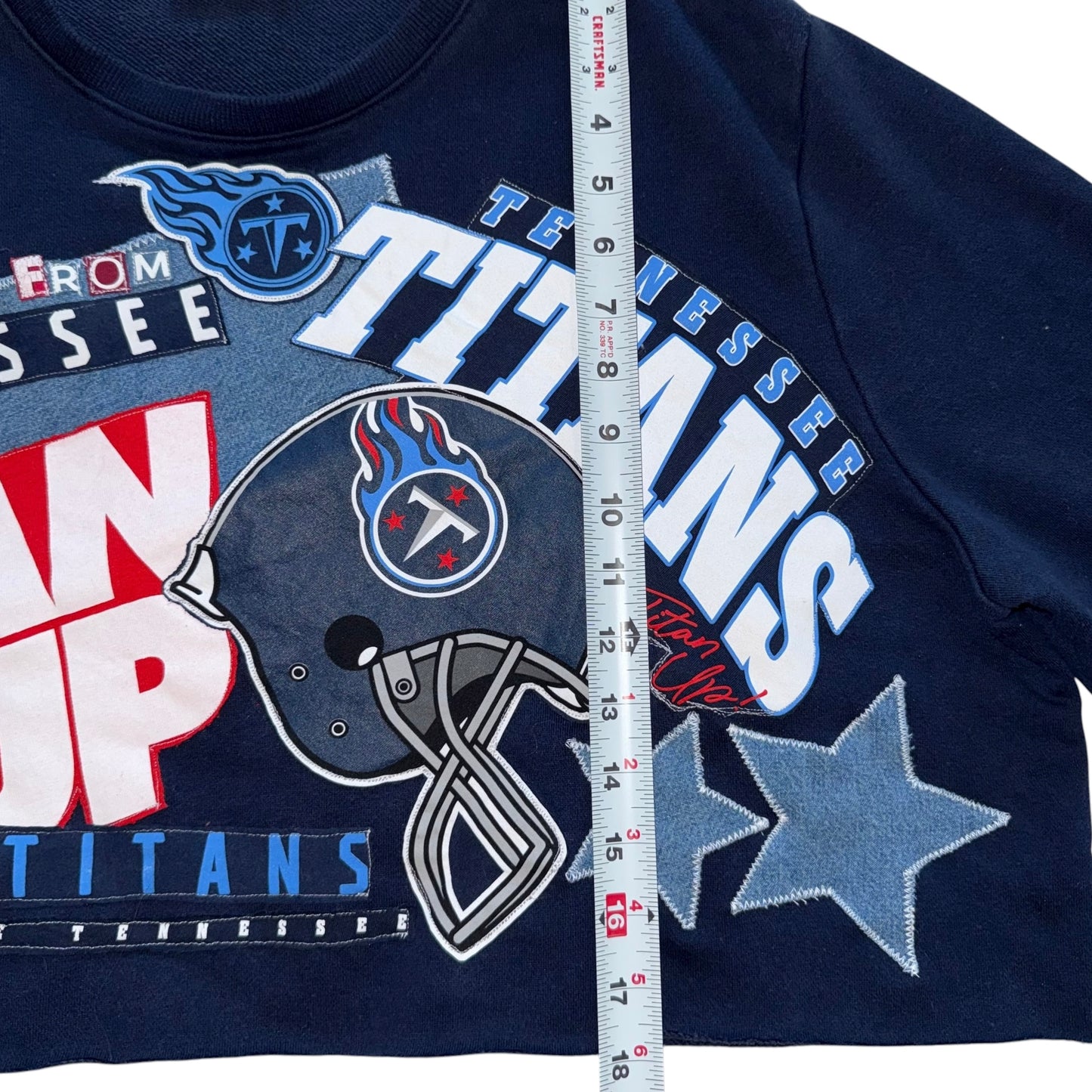 Tennessee Titans Upcycled Post Card Sweatshirt (XL)
